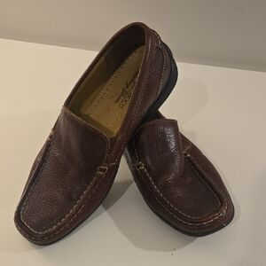 Brass Boot Walking Gloves Men's Brown Leather Slip-On Loafers - 8